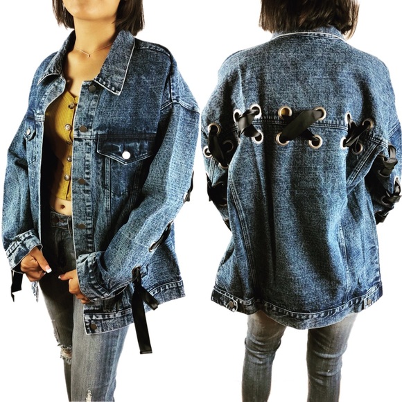 Ribbon detail denim jacket - Picture 2 of 8